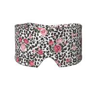 Pink Cute Rose Mix Leopard Pattern Print Print Soft Eye and Ear Muffs for Adults Sleeping Protection Cover for Travel Nap Relief