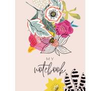 Pink Cute Spiral Floral Printed A4 size Ruled Lined Notebook for Students College Notes: Daily Planner Notes taking Journal