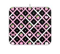 Pink Cute Strawberry -Shaped Grid Dish mat Reusable Rectangle Small Dish Drainer Tray 16x18 Easy Clean Decorative Home Decor Essentials