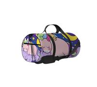 Pink Cute Sweet Sleeping Unicorn Moon and Stars Sports Bag Tote Bag Waterproof Gym Bag with Shoulder Strap Zipper 2 Side Pockets for Men and Women, Travel and Storage Shoulder Bag.