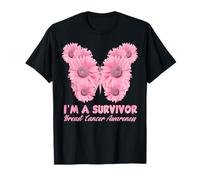 Pink Daisy Butterfly I Am A Survivor Breast Cancer Awareness T-Shirt