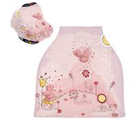 Pink Daisy Cute Bird Stretchy Baby Car Seat Cover,Canopy Nursing Covers,Soft Breathable Windproof Scarf Changepad for Winter Infant Breastfeeding Boys