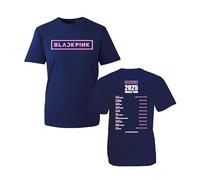 Pink Dance Crew Band K-Pop 2025 World Deadline Tour T-Shirt - K-Pop Concert Dates Tee - Unisex Fan Merch Top (Navy, 9 Years)