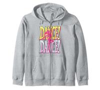 Pink Dancer Silhouette Dance Design Zip Hoodie