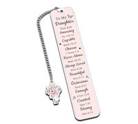 Pink Daughter Christian Gifts, Confirmation Bookmarks Gifts for Girls Teens, Stocking Stuffers for Girls Daughter, 16th 18th 21st Birthday Gift for Girl Her Daughters, Religious 1st Communion Bookmark