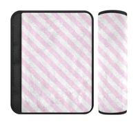 Pink Diagonal Stripe Shoulder Strap pad,Stop seat Belt Cutting into Neck,Padded seat Belt Cover for Sedan Auto Most Cars forro para cinturon de seguridad 2 Pack