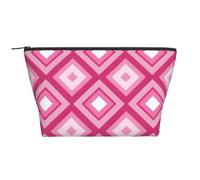 Pink Diamond Pattern Print Women's Makeup Bag Daily Commute Cosmetics Storage Pouch Beach Travel Fashion Toothbrush Bag