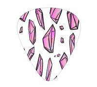 Pink Diamond Pattern Printed Guitar Picks,12 Pack Personalized Guitar Picks For Bass Acoustic Guitar Electric Guitar Includes 0.46mm/0.71mm/ 0.96mm
