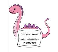 Pink Dinosaur Notebook for Girls - Wide Ruled Composition Journal - Cute Dino Writing Book for Kids - Back to School Supplies