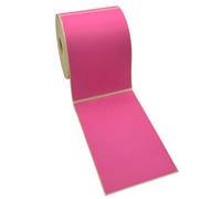 Pink Direct Thermal Labels, 101.6 x 152.4mm (4"x6"), Permanent Adhesive, BPA Free, 500 per Roll, 25mm Core