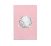 Pink Disco Ball Wall Art Retro Poster Sparkling Light Ball Print for Girl’s Room Dorm Or Party Decor Trendy Pastel Aesthetic Wall Poster Gift 12x18inch Unframe