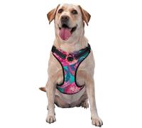 Pink Disco Balls Set No Pull Dog Harness Adjustable Reflective Oxford Easy Control Medium Large Dog Harness