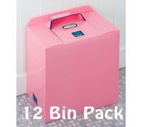 Pink Disposable Sanitary Bins - 12 Pack of Brilliant Bins: Award Winning, Low Cost, No Contracts