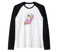 Pink Dodo Bird Under Water Raglan Baseball Tee
