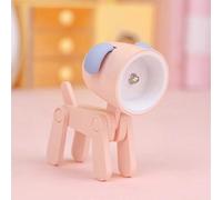 (Pink dog) LED Night Light Mini Folding Desk Lamp Cute Pet Lights Dog Deer Portable Night Light Student Living Room Decor Gift