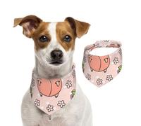 Pink Dog Peach,Dog Bandanas Cotton Pet Scarf Adjustable Bibs for Pet,M
