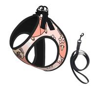 Pink Dog Peach,Pet Harness,Adjustable Reflective Dog Harness,Pet Leash Vest,S