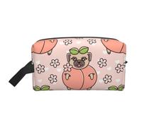 Pink Dog PeachMakeup Trave Bag for Women,Cosmetic Large Capacity Organizer