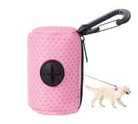 Pink Dog Poop Bag - Dog Poop Bag Dispenser | Doggy Bags Holder With Zipper | Portable Pooping Bags Holder For Doggie, Outdoor | Large Capacity Poo Picker After Your Dogs Walks, Hiking