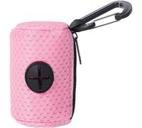Pink Dog Poop Bag Holder Mesh Fabric Attachment Doggy Bag Holder with Zipper Pet Waste Bag Dispenser Hangable Dog Poop for Picking Up Poo After Your Dog for Walking and Hiking Pooper Scoopers and Bags