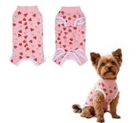 Pink Dog Surgery Recovery Suit - Cone E-Collar Alternative for Male/Female Dogs Small Medium Dog & Cat Surgical Onesie Bodysuit (M)