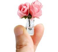 Pink Dollhouse Toy Mini Vase Miniature Garden Landscape Colored Flower Glass Bottle Model Miniature Decoration DIY Accessories Shooting Props