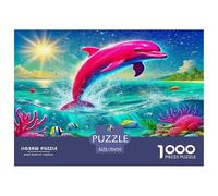 Pink Dolphin1000 Piece Jigsaw Puzzle for Adults Educational Games CuteFun And Challenging for Home Decoration Great Gift Idea70x50cm/1000pcs