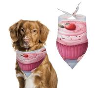 Pink Donut and Cupcake Dog Bandana Cozy Soft Triangle Dog Scarf Washable Adjustable Pet Bib Cute Lightweight Breathable Pet Scarf for Small Medium Large Cat Dog Scarves