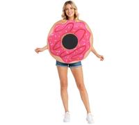 Pink Donuts Costume Funny Food Halloween Party Cosplay Outfit for Adults | Funny Strawberry Pink Donut Halloween Food Costume for Adults