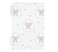 Pink Dots and Bows Notebook A5, Pink Bows Notebooks A5, Lined Paper Subject Notebook 120Pages/60Sheets, School Books for Office, Workbook for Writing, University Stationery Women Man