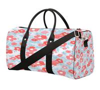 Pink Dotted Petals Foldable Travel Duffle Bag Waterproof Sports Gym Bag with Shoulder Straps
