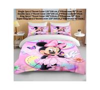 (Pink, Double(200x200cm)) Minnie Bedding Mouse Sets Soft Cover Bed Duvet Pillow Decoration Bedroom Case