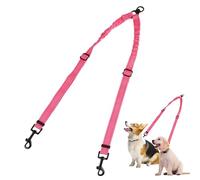 Pink Double Lead for 2 Dogs Small 360° No Tangle
