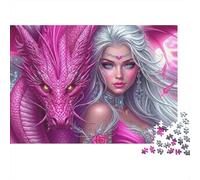 Pink Dragon Queen 1000 Piece Jigsaws with Precision Cut Personalised Jigsaws As A Party Puzzle Game for Social Gatherings 38x26cm/1000pcs