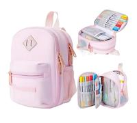 Pink Dream Pencil Backpack - 20+ Pen Capacity for School Fashion, Teen Girls' Organizer w/Anti-Bulge Design