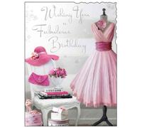 Pink Dress Fabulous Birthday Card (JJ2136)