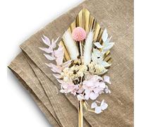 Pink Dried Flowers for Cakes Decorations, Gold dried flowers Bouquet Cake bouquet, Dried Flowers Insert Cake Suitable for Wedding, Birthday And Party Decoration