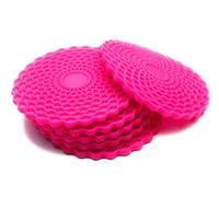 Pink Drinks Coasters Set of 6 by Stone & Thyme - a UK Brand. Non Slip, Heatproof & Easy to Clean. Colourful Decorative Home Accessories That Protect All Surfaces.