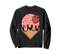 Pink Dripping Ice Cream Baseball Home Plate Red Strawberry Sweatshirt