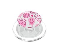 Pink Dripping Smiles Positivity Radiate Face PopSockets PopGrip for MagSafe