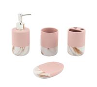 (Pink ) Durane Marbled Bathroom Set 4Pcs