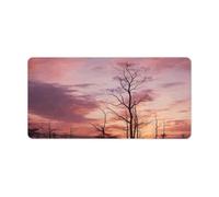 Pink Dusk Background Desk Pad Waterproof Writing Mouse Pad Non-Slip Laptop Desk Protector Large Office Desk Mat Computer Keyboard Rubber Mat for Work Home Decor 12" X 24"