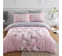 Pink Duvet Sets Floral Bedding Quilt Cover Pillow Cases Pretty Flowers (Ditsy Heart, Single)