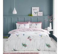 Pink Duvet Sets Floral Bedding Quilt Cover Pillow Cases Pretty Flowers (Humming Bird, Double)