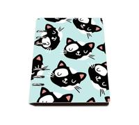 Pink Eared Cats Notebook, Pu Leather Notebooks, Lined Paper Aesthetic Notebook 180Pages/90Sheets, School Book for Dairy, Notepads A5 for Women, Student Essentials University Journal Diary