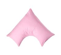 HOMESCAPES Pink Pure Egyptian Cotton V-Shape Pillowcase 200 TC 400 Thread Count Percale Equivalent Pillow Case For Nursing Pregnancy and Elderly