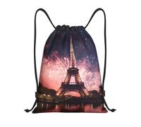 Pink Eiffel Tower Women Men Pe Bag Waterproof Swimming Bags Large Drawstring Backpack For Sports Travel Gym