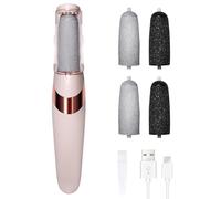 Pink Electric Foot File, Rechargeable Electric Callus Removers for Dry Skin | 2 Speeds, LED Light Coarse and Fine Heads, Electric Foot Callus Remover Pedicure Kits for Heels, Toes, Balls of Feet