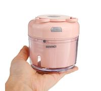 (Pink) Electric Meat Garlic Grinder Wireless Mini Food Chopper Mincer Mixer USB Charging for Kitchen