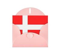 Pink Elegant Denmark Danish Flag Print Greeting Card with Envelopes â€“ Perfect for Birthday, Wedding, Valentine's Day, and More